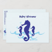 タツノオトシゴのオーガニックな惑星のベビーシャワー招待状 招待状 (正面/裏面)