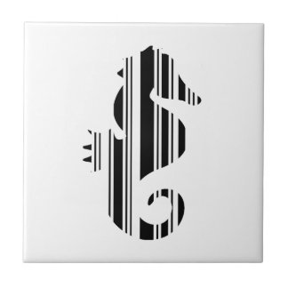 タツノオトシゴのバーコードの魚のバーコードパターンデザイン タイル