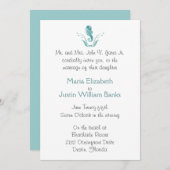 タツノオトシゴのビーチ結婚式の招待状 招待状 (正面/裏面)