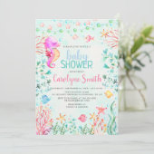 タツノオトシゴのベビーシャワー招待状 招待状 (スタンド正面)