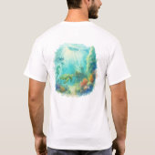 タツノオトシゴのマリンテーマTシャツ Tシャツ (裏面)