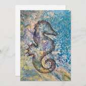 タツノオトシゴのメッセージカード サンキューカード (正面/裏面)