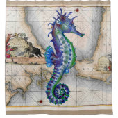 タツノオトシゴの地図ジブラルタル シャワーカーテン (正面)