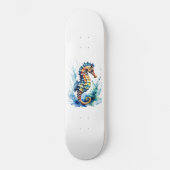 タツノオトシゴの水彩画 スケートボード (正面)
