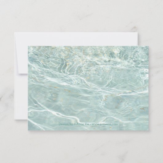 タツノオトシゴの海洋ウェディング 返信ハガキ 出欠カード (裏面)