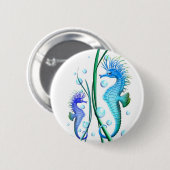 タツノオトシゴの漫画ボタン 缶バッジ (正面&裏面)