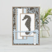 タツノオトシゴの男の赤ちゃんの招待状 招待状 (スタンド正面)