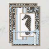 タツノオトシゴの男の赤ちゃんの招待状 招待状 (正面/裏面)