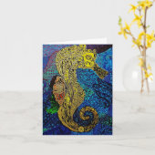 タツノオトシゴの空白のなnotecardsはそれをカスタマイズ カード (黄色い花)