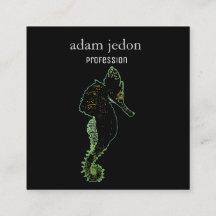 タツノオトシゴの芸術の正方形の名刺