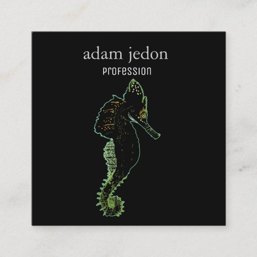 タツノオトシゴの芸術の正方形の名刺 スクエア名刺 (正面)