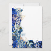 タツノオトシゴの貝殻 青 オレンジ バタフライ シック 招待状 (裏面)