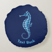 タツノオトシゴの青 ラウンドクッション (裏面)