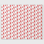 タツノオトシゴ及びヒトデの-白くおよび暗い珊瑚の赤 ラッピングペーパー (フラット)