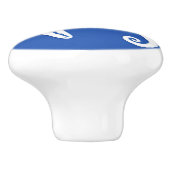 タツノオトシゴ及びヒトデ-コバルトブルーの白 セラミックノブ (側面)