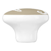 タツノオトシゴ及びヒトデ-暗灰色の日焼けの白 セラミックノブ (側面)