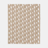 タツノオトシゴ及びヒトデ-暗灰色の日焼けの白 フリースブランケット (正面)