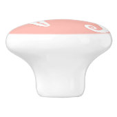 タツノオトシゴ及びヒトデ-軽い珊瑚のピンク セラミックノブ (側面)