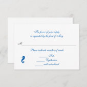 "タツノオトシゴ平静"のRsvpか応答カード 出欠カード (正面/裏面)