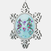 タツノオトシゴ愛雪片のオーナメント スノーフレークピューターオーナメント (右)