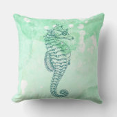 タツノオトシゴ オーシャン ブルー ビーチ テーマ クッション (正面)