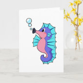 タツノオトシゴ カード (黄色い花)