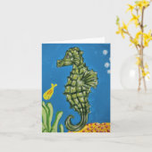タツノオトシゴ カード (黄色い花)