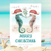 タツノオトシゴ サンタ ミストルtoe キス 海岸のクリスマス シーズンカード