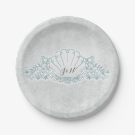 タツノオトシゴ & シェル ビーチ ウェディング レセプション ペーパープレート