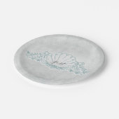 タツノオトシゴ & シェル ビーチ ウェディング レセプション ペーパープレート (アングル)