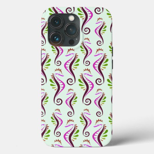 タツノオトシゴ シームレス パターン Case-Mate iPhoneケース (裏面)