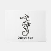 タツノオトシゴ ブラック ドアマット (正面)
