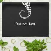 タツノオトシゴ ホワイト キッチンタオル (折り畳み)