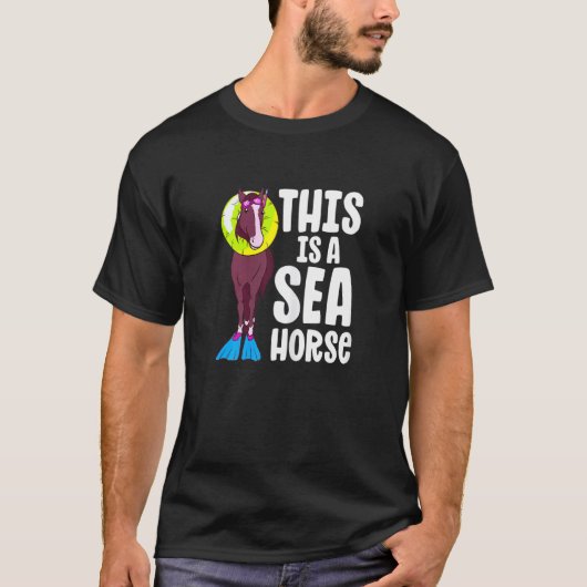 タツノオトシゴ 乗馬 競馬 馬術 少女 Tシャツ (正面)