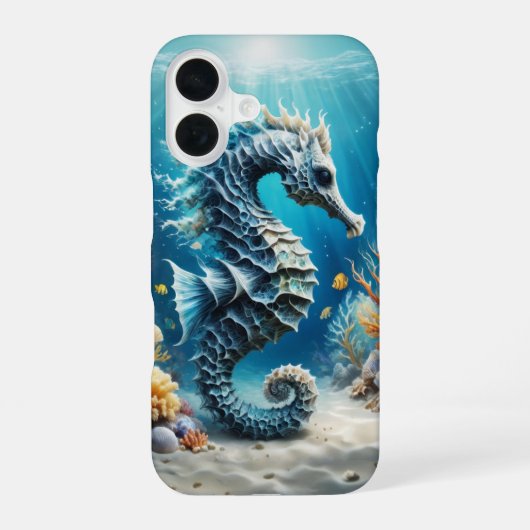 タツノオトシゴ 水中 iPhone 16ケース (裏面)