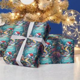 タツノオトシゴ 海のクリスマスパーティー ラッピングペーパー