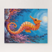 タツノオトシゴ | 海の生き物 サンゴ礁 水彩画 ジグソーパズル (横)