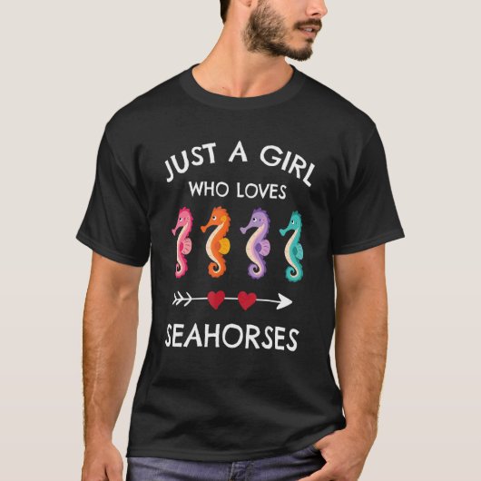 タツノオトシゴ 海の生物 かわいい 子供のタツノオトシゴ 海洋生物 Tシャツ (正面)