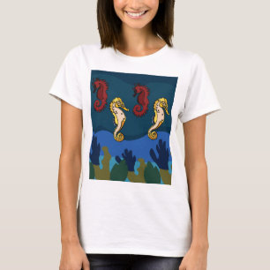 タツノオトシゴ 海の生物 海の魚 動物 Tシャツ