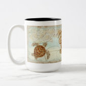 タツノオトシゴ、素晴らしい白鷺の沿岸ビーチ-コーヒー・マグ ツートーンマグカップ (左)