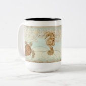 タツノオトシゴ、素晴らしい白鷺の沿岸ビーチ-コーヒー・マグ ツートーンマグカップ (正面左)