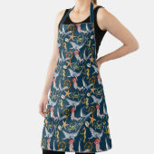 タツノオトシゴ、船のホイール、クジラ、カニ、ヒトデ エプロン (インサイチュ)