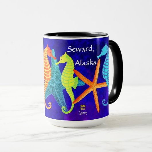 タツノオトシゴ、Seward - 15のoz。 コンボのマグ マグカップ (正面右)