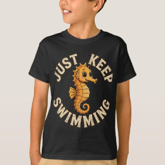 タツノオトシゴTシャツ 泳ぎ続ける Tシャツ