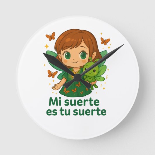 タティコレクションの壁掛け時計 - マジカルフェアリー ラウンド壁時計 (正面)