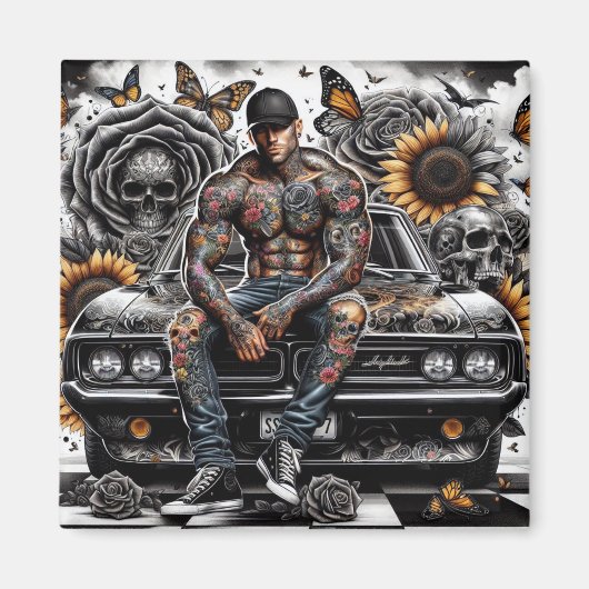 タテッドマン2インチマグネット マグネット (正面)