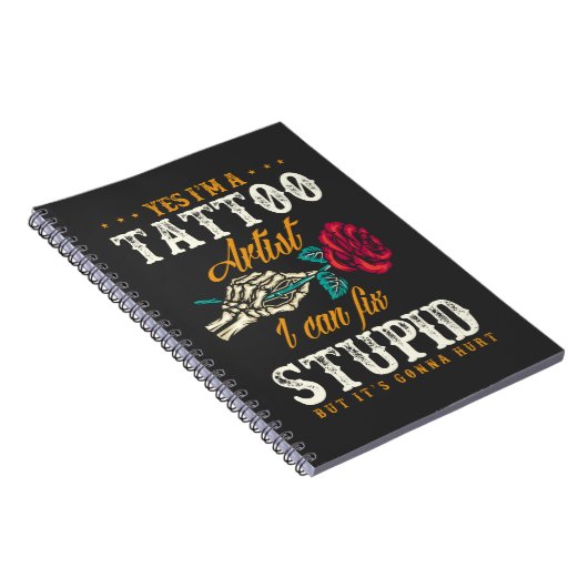 タトゥーおもしろいアーティスト皮肉引用文 ノートブック (右側)