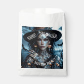 タトゥーかわいらしハローウィンパーティ付きゴシック様式の魔女 フェイバーバッグ (正面)