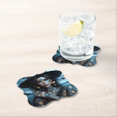 タトゥーかわいらしハローウィンパーティ付きゴシック様式の魔女 ペーパーコースター (インサイチュ)