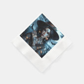 タトゥーかわいらしハローウィンパーティ付きゴシック様式の魔女 縁ありカクテルナプキン (角)